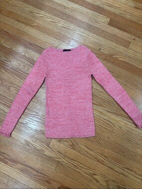 Ann Taylor Pink Marled Ribbed Sweater